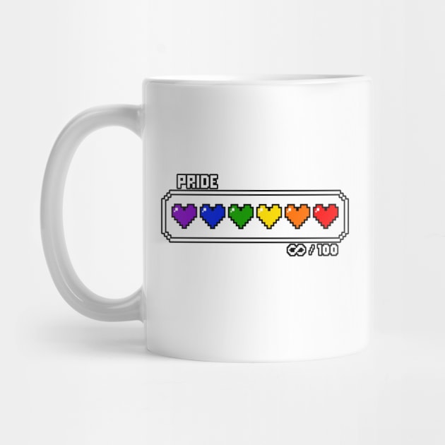 Gay Pride Videogame Life Bar Hearts by EmeryPens